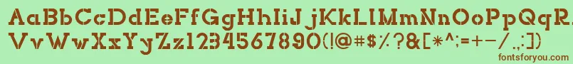 NORTHCLIFFStencil Font – Brown Fonts on Green Background