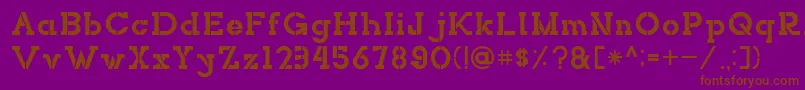 NORTHCLIFFStencil-Schriftart – Braune Schriften auf violettem Hintergrund