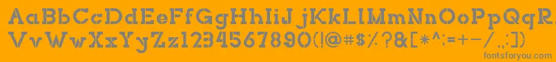 NORTHCLIFFStencil Font – Gray Fonts on Orange Background