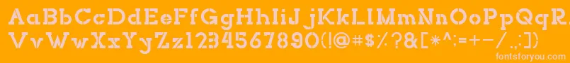 NORTHCLIFFStencil Font – Pink Fonts on Orange Background