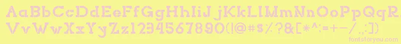 NORTHCLIFFStencil Font – Pink Fonts on Yellow Background