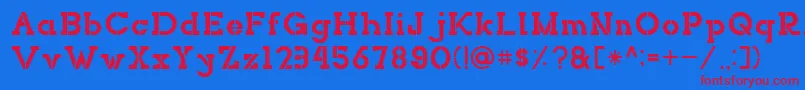 フォントNORTHCLIFFStencil – 赤い文字の青い背景