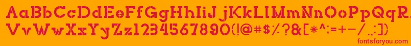 NORTHCLIFFStencil Font – Red Fonts on Orange Background