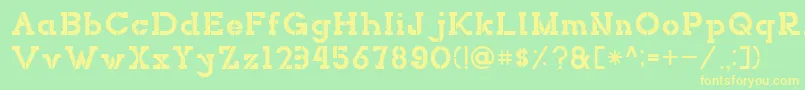 NORTHCLIFFStencil Font – Yellow Fonts on Green Background