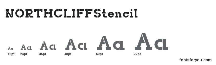 NORTHCLIFFStencil Font Sizes