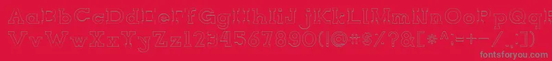 フォントNORTHCLIFFStroke – 赤い背景に灰色の文字