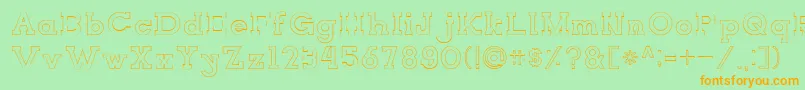 NORTHCLIFFStroke Font – Orange Fonts on Green Background