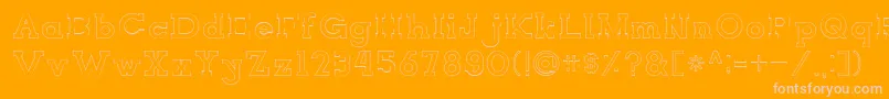 NORTHCLIFFStroke Font – Pink Fonts on Orange Background