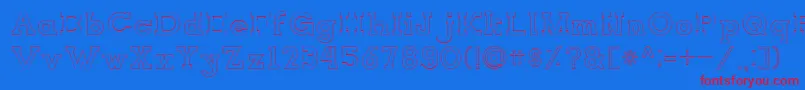 NORTHCLIFFStroke-Schriftart – Rote Schriften auf blauem Hintergrund