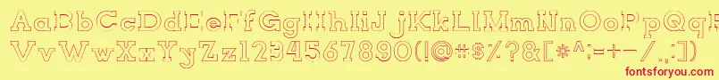 NORTHCLIFFStroke Font – Red Fonts on Yellow Background