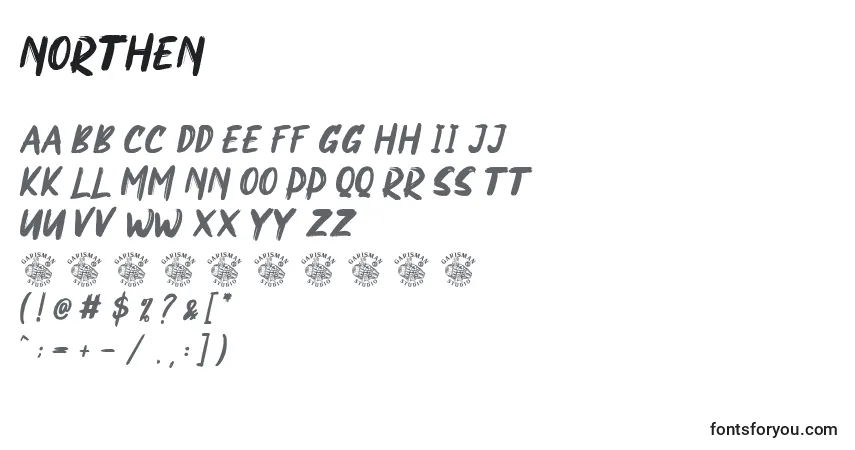 Шрифт NORTHEN – алфавит, цифры, специальные символы