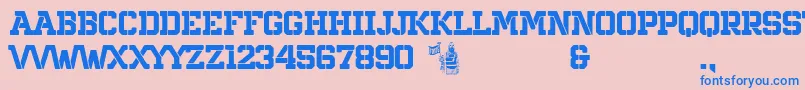 northern army Font – Blue Fonts on Pink Background