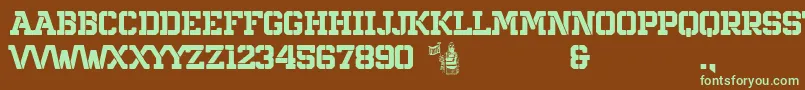 northern army Font – Green Fonts on Brown Background