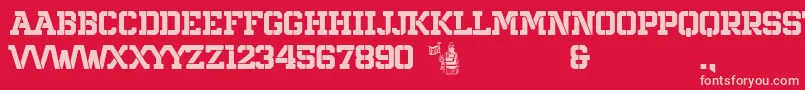 northern army Font – Pink Fonts on Red Background