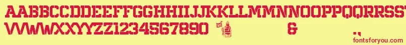 northern army Font – Red Fonts on Yellow Background