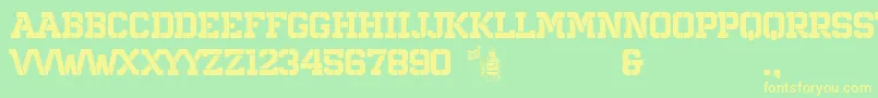 northern army Font – Yellow Fonts on Green Background