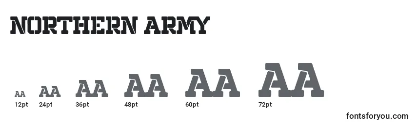 Größen der Schriftart Northern army