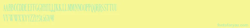 フォントNORTHERN PARLIAMENT – 黄色い背景に緑の文字