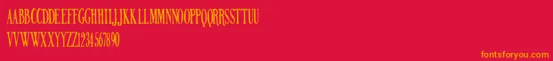 NORTHERN PARLIAMENT-Schriftart – Orangefarbene Schriften auf rotem Hintergrund