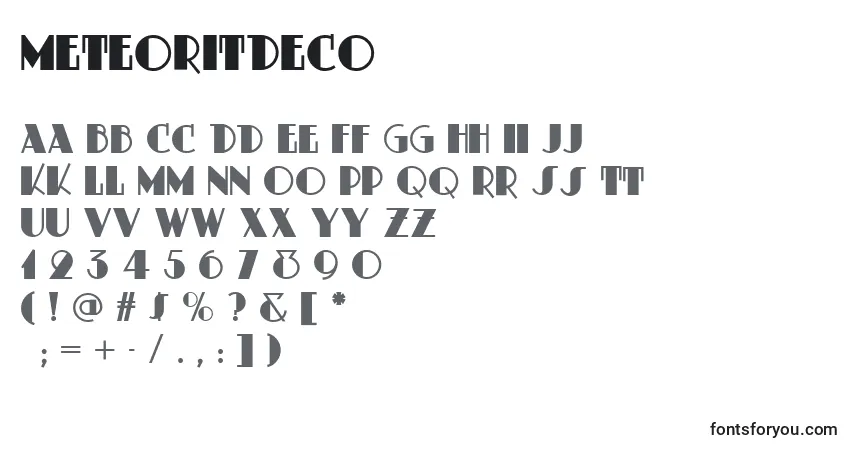 A fonte MeteoritDeco – alfabeto, números, caracteres especiais