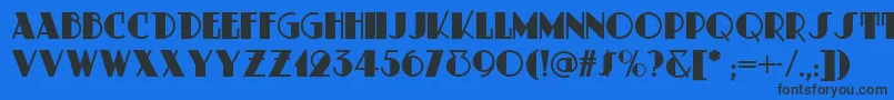 MeteoritDeco Font – Black Fonts on Blue Background