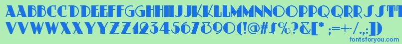 フォントMeteoritDeco – 青い文字は緑の背景です。