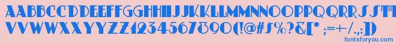 フォントMeteoritDeco – ピンクの背景に青い文字