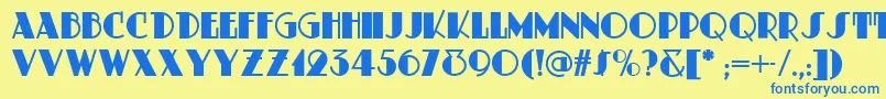 MeteoritDeco Font – Blue Fonts on Yellow Background