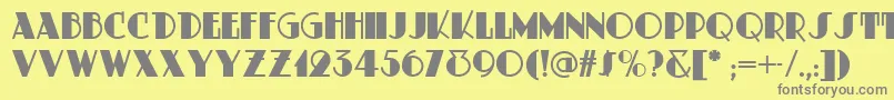 MeteoritDeco Font – Gray Fonts on Yellow Background