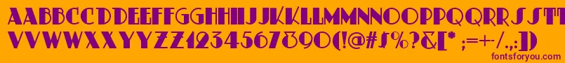 MeteoritDeco Font – Purple Fonts on Orange Background