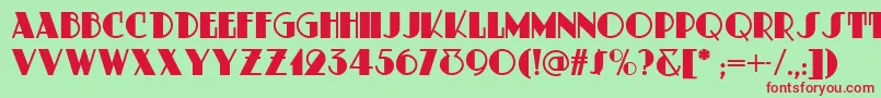 MeteoritDeco Font – Red Fonts on Green Background