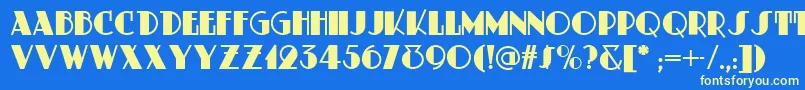 MeteoritDeco Font – Yellow Fonts on Blue Background