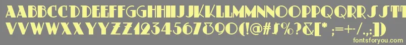 MeteoritDeco-Schriftart – Gelbe Schriften auf grauem Hintergrund