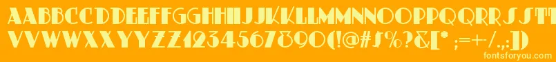 MeteoritDeco Font – Yellow Fonts on Orange Background