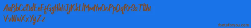 Northingtown Demo Font – Brown Fonts on Blue Background