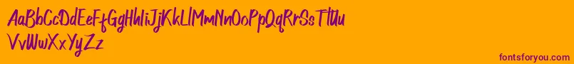 Шрифт Northingtown Demo – фиолетовые шрифты на оранжевом фоне