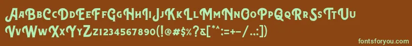 Шрифт NorthonDemo – зелёные шрифты на коричневом фоне