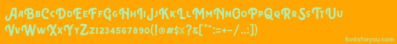 フォントNorthonDemo – オレンジの背景に緑のフォント