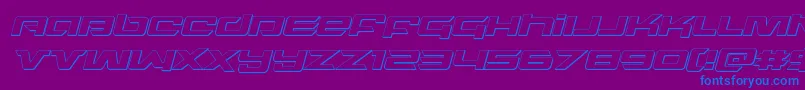 フォントnorthstar3dital – 紫色の背景に青い文字