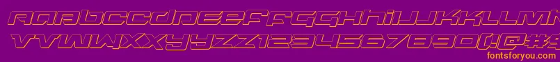 フォントnorthstar3dital – 紫色の背景にオレンジのフォント