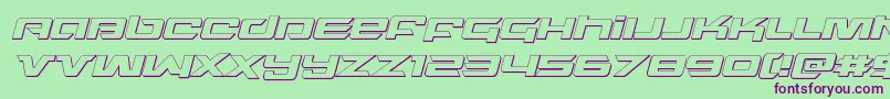 Шрифт northstar3dital – фиолетовые шрифты на зелёном фоне