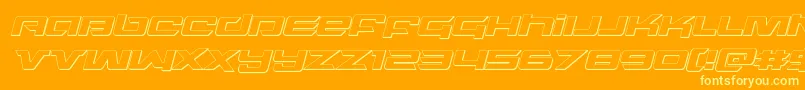 Шрифт northstar3dital – жёлтые шрифты на оранжевом фоне