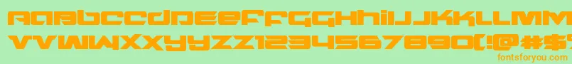 フォントnorthstarbold – オレンジの文字が緑の背景にあります。