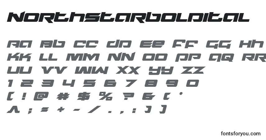 Schriftart Northstarboldital (135737) – Alphabet, Zahlen, spezielle Symbole