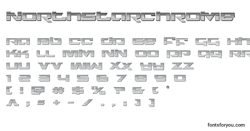 A fonte Northstarchrome (135738) – alfabeto, números, caracteres especiais