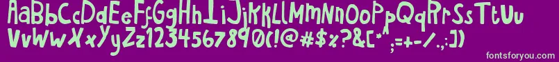 Haventsleptintwodaysshadow Font – Green Fonts on Purple Background