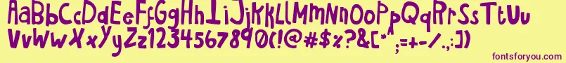 Haventsleptintwodaysshadow Font – Purple Fonts on Yellow Background