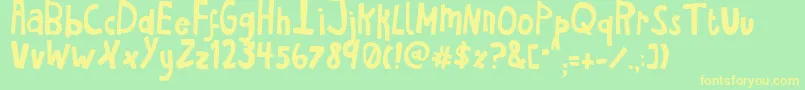 Haventsleptintwodaysshadow-Schriftart – Gelbe Schriften auf grünem Hintergrund