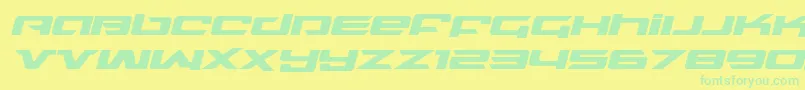 Шрифт northstarexpandital – зелёные шрифты на жёлтом фоне