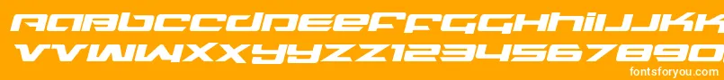 northstarexpandital-Schriftart – Weiße Schriften auf orangefarbenem Hintergrund